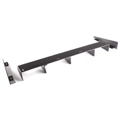 Aluminum rear bumper diffuser with aerodynamic fin design for improved airflow, downforce, and sporty rear styling