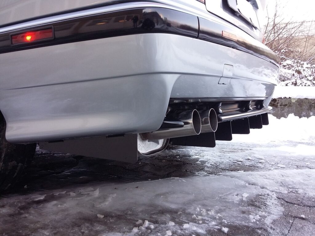 Installed BMW (E36) aluminum rear diffuser